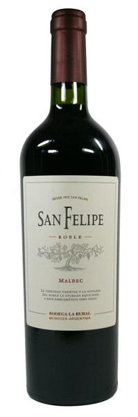 Botella de San Felipe en Roble Malbec